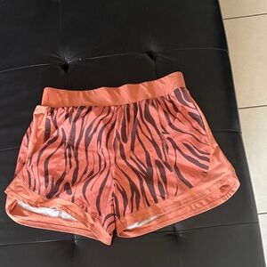 tek gear Coral and Black Tiger-Stripe Athletic Shorts